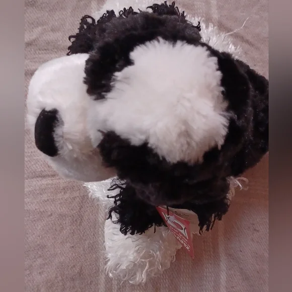 GANZ Plush Black and White Dog Stuffed Animal. 8.5"H. - Picture 2 of 4